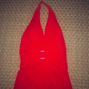 Beautiful lipstick red formal gown